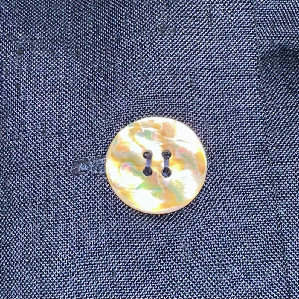 Vintage Women’s Christian Dior The Suit Tailored Jacket Navy Linen MOP Buttons